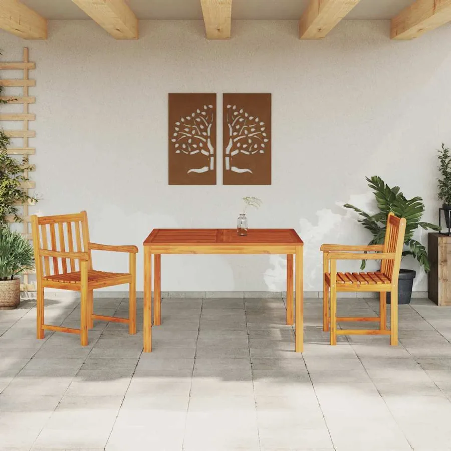 Ensemble de salle à manger pour jardin 3 pcs Marron - 4