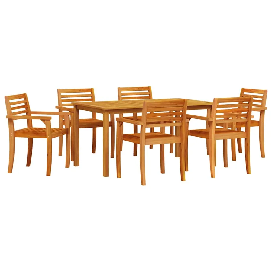 Ensemble de salle à manger pour jardin 7 pcs Marron - 2