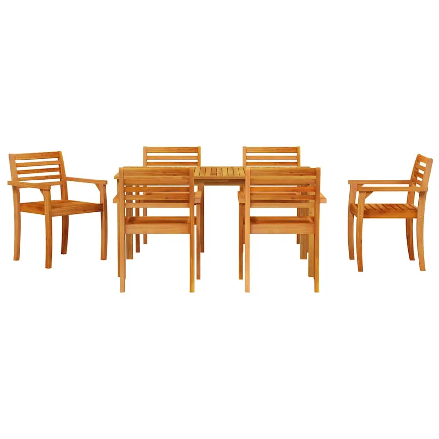 Ensemble de salle à manger pour jardin 7 pcs Marron - 7