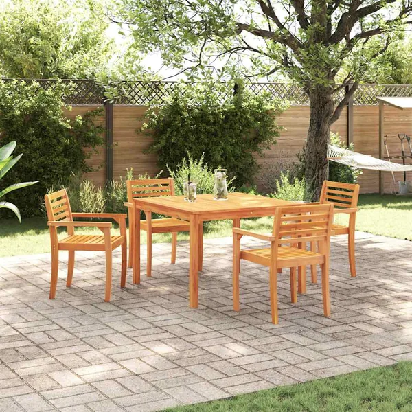 Ensemble de salle à manger pour jardin 5 pcs Marron