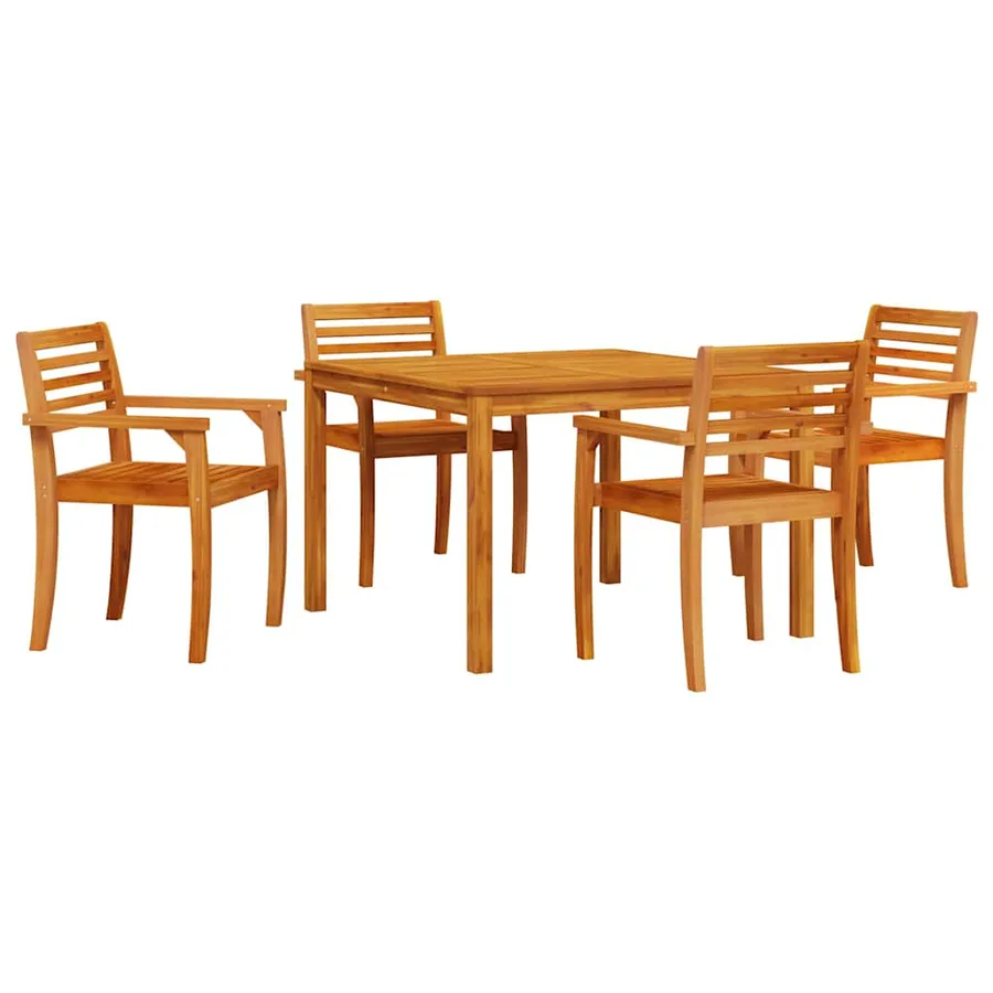 Ensemble de salle à manger pour jardin 5 pcs Marron - 2