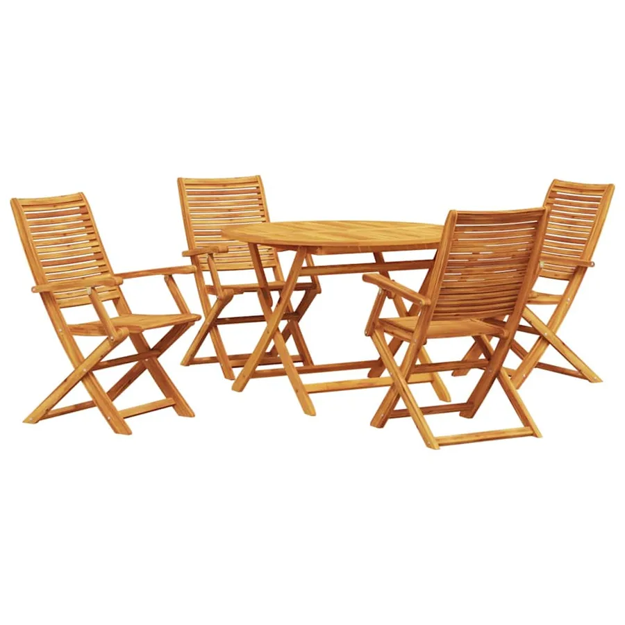 Ensemble de salle à manger pour jardin 5 pcs Marron - 2