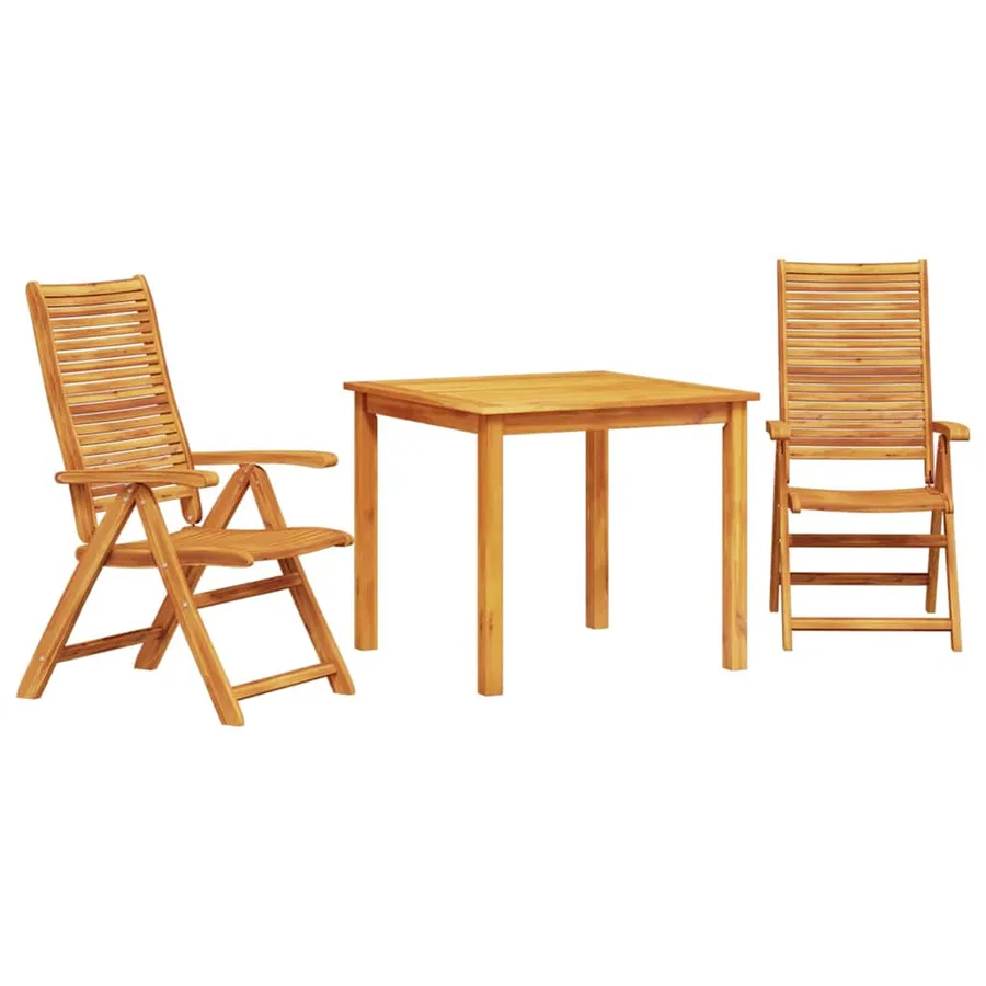 Ensemble de salle à manger pour jardin 3 pcs Marron - 2
