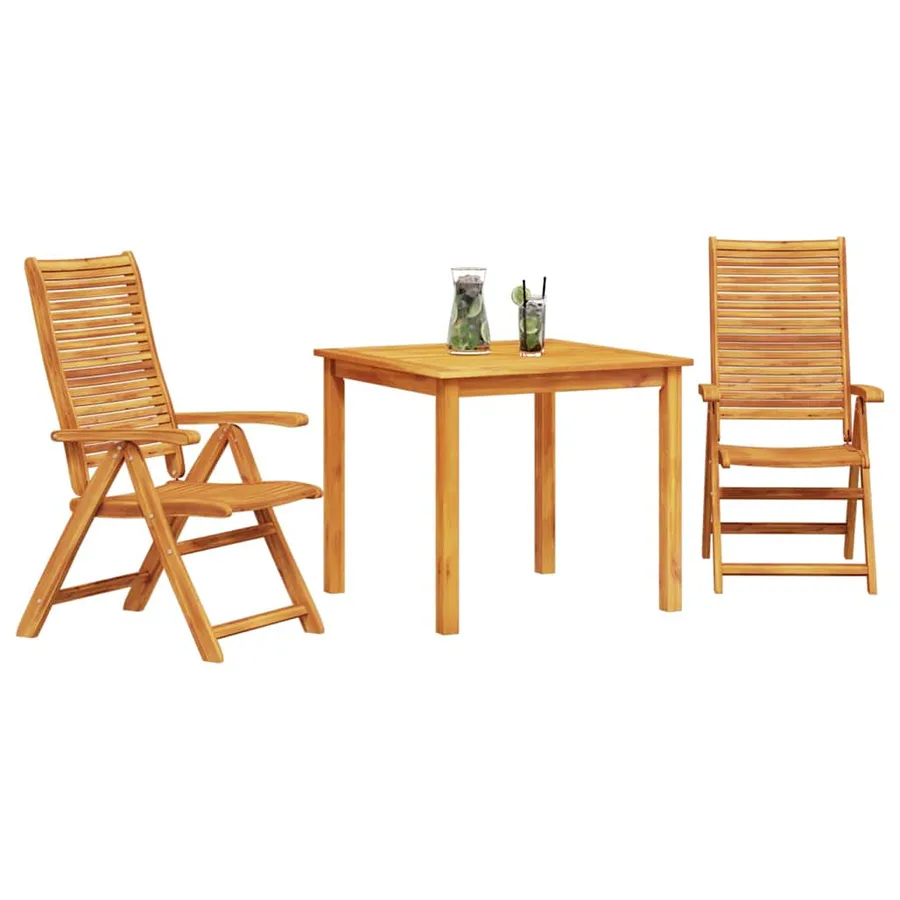 Ensemble de salle à manger pour jardin 3 pcs Marron - 3