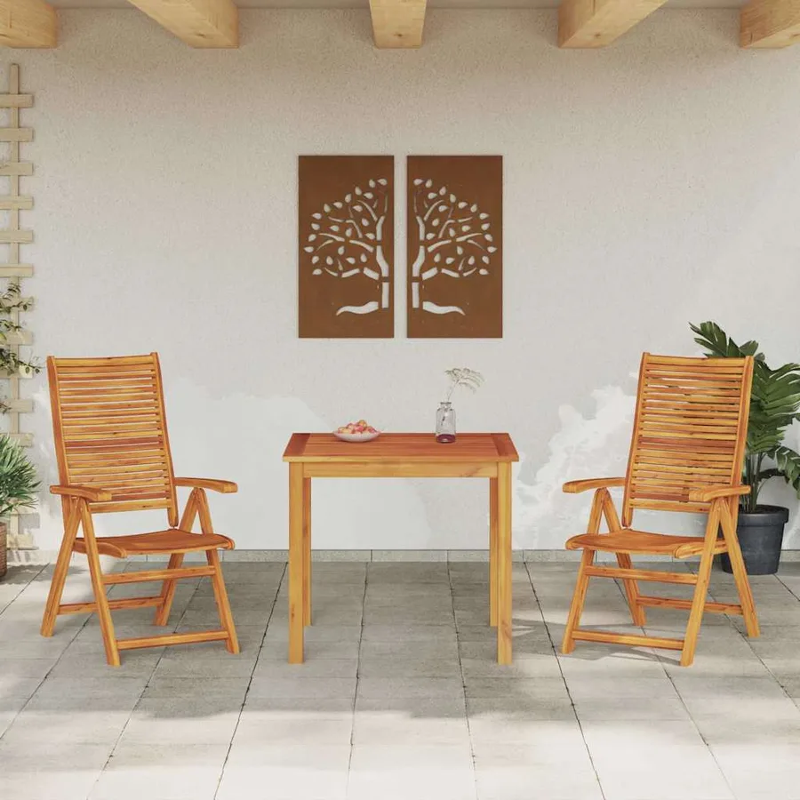 Ensemble de salle à manger pour jardin 3 pcs Marron - 4