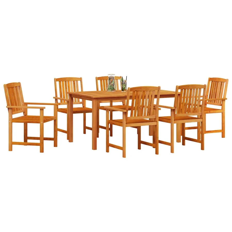 Ensemble de salle à manger pour jardin 7 pcs Marron - 3