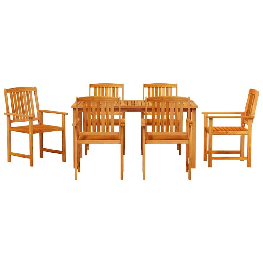 Ensemble de salle à manger pour jardin 7 pcs Marron - 7