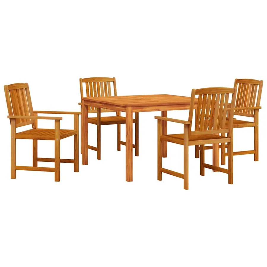 Ensemble de salle à manger pour jardin 5 pcs Marron - 2