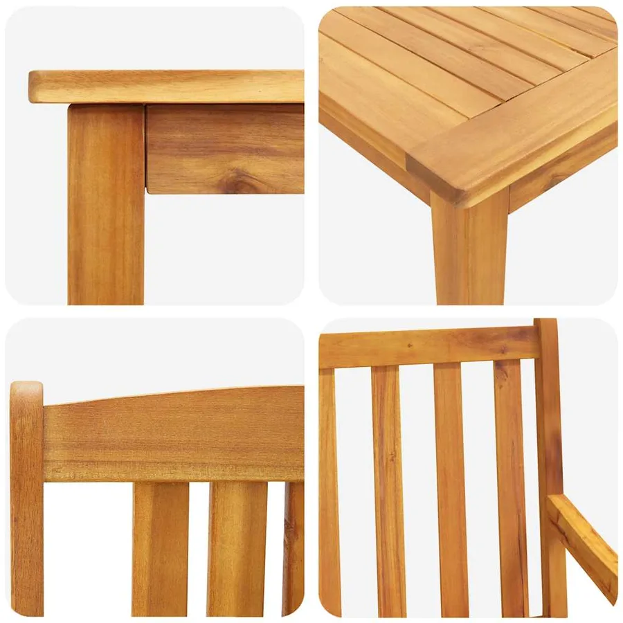 Ensemble de salle à manger pour jardin 7 pcs Marron - 11