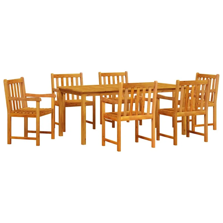 Ensemble de salle à manger pour jardin 7 pcs Marron - 2