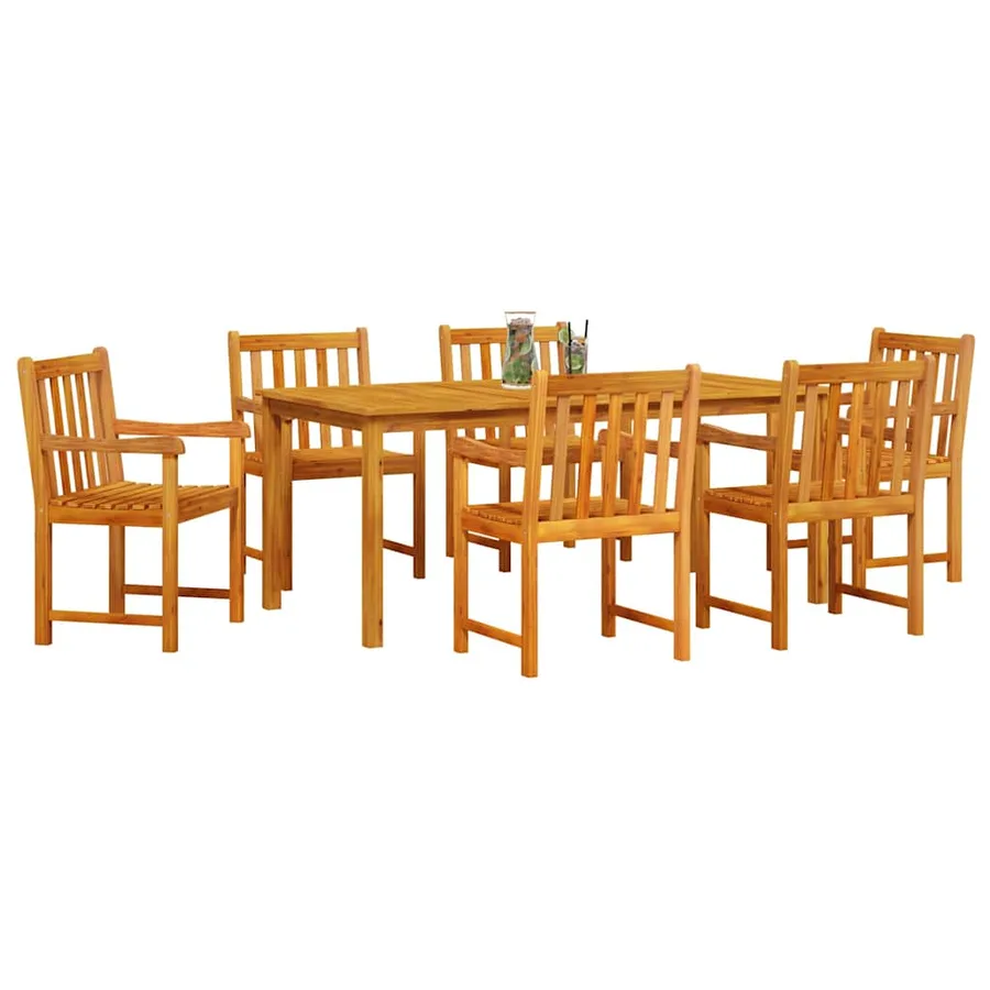 Ensemble de salle à manger pour jardin 7 pcs Marron - 3