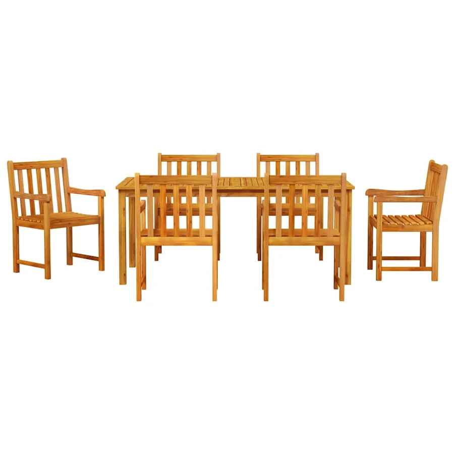 Ensemble de salle à manger pour jardin 7 pcs Marron - 7