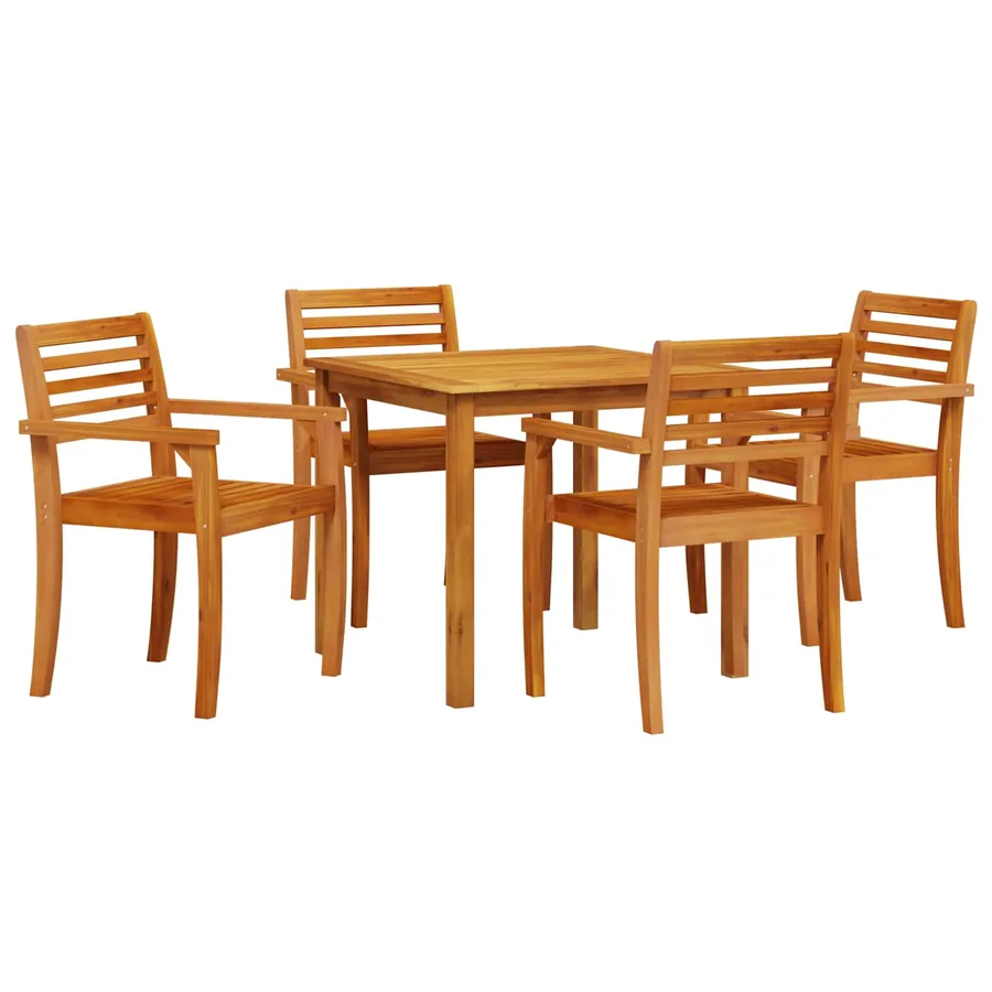 Ensemble de salle à manger pour jardin 5 pcs Marron