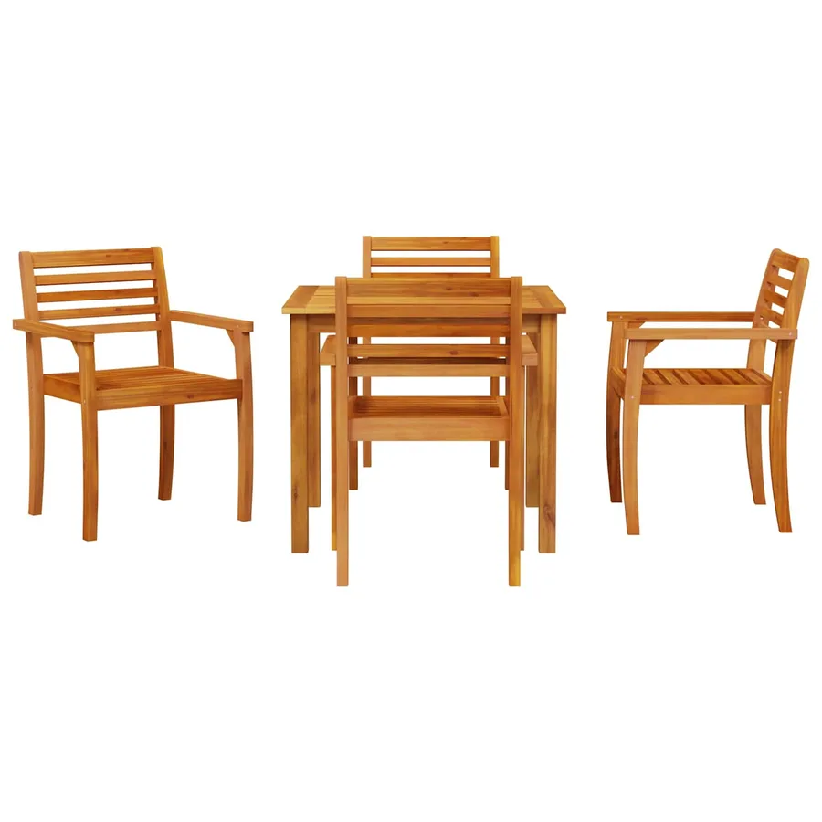 Ensemble de salle à manger pour jardin 5 pcs Marron - 3