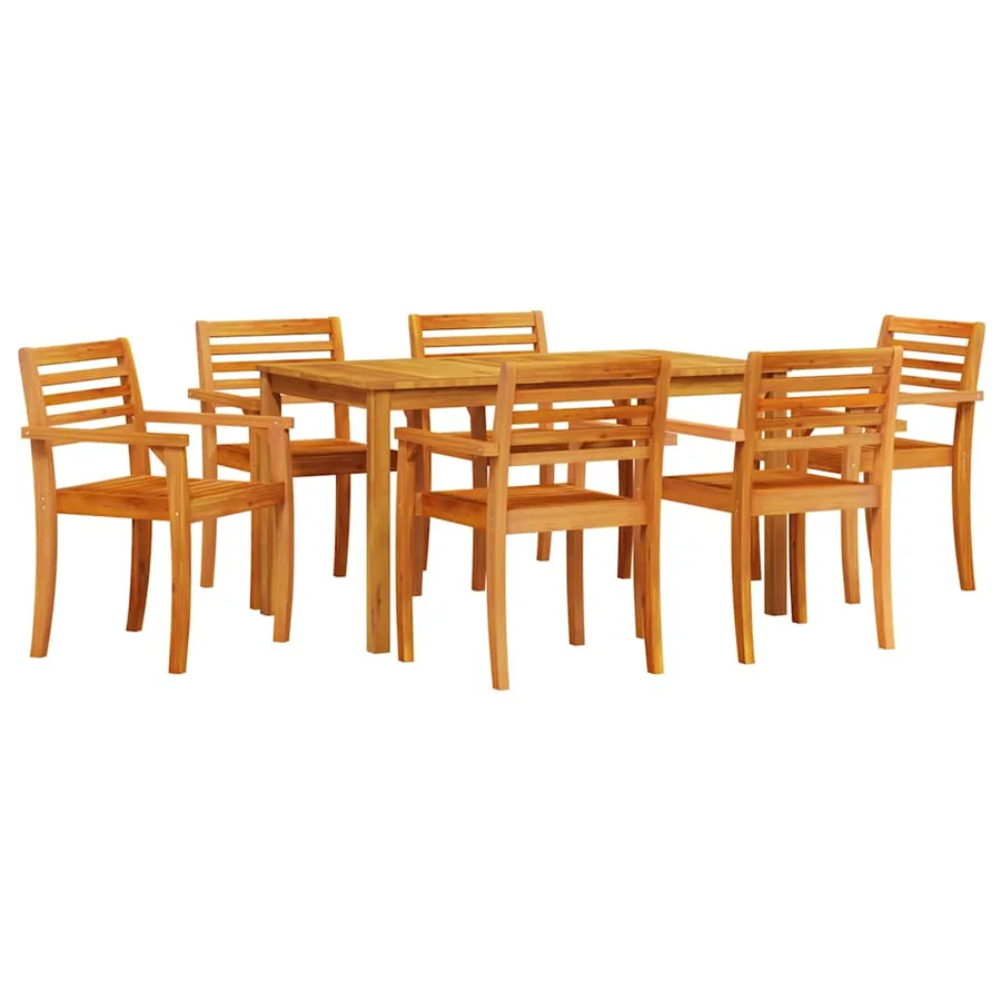 Ensemble de salle à manger pour jardin 7 pcs Marron - 2