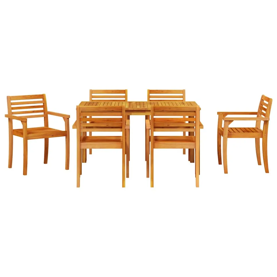 Ensemble de salle à manger pour jardin 7 pcs Marron - 7