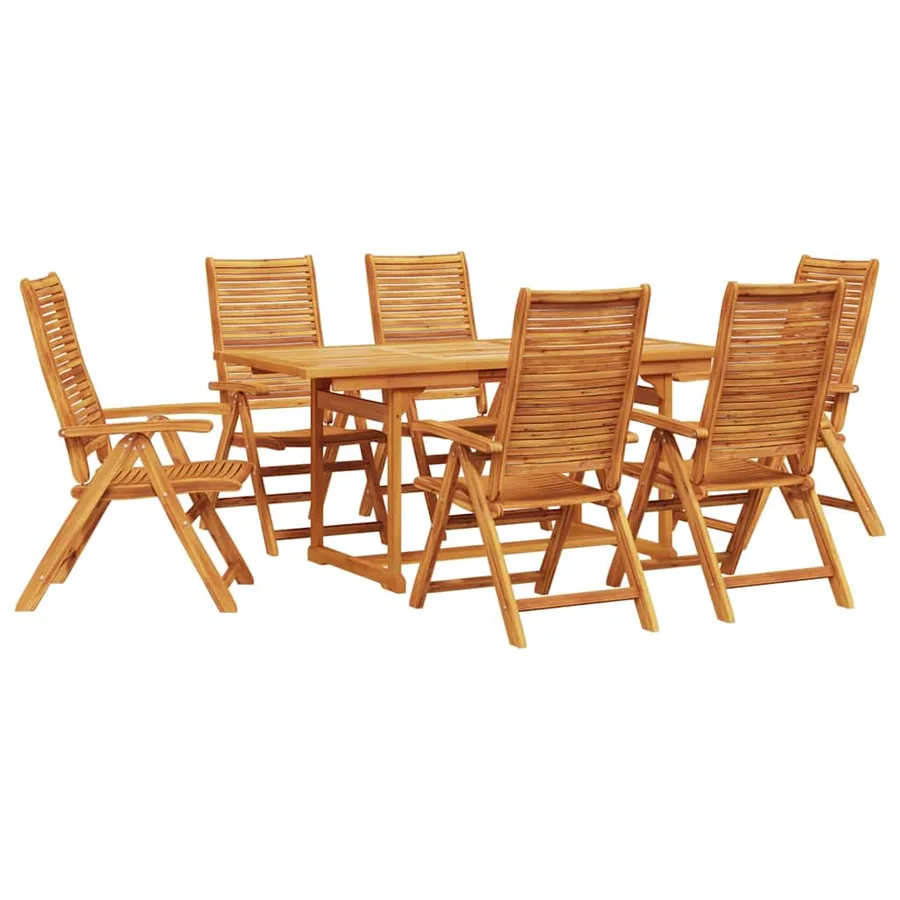 Ensemble de salle à manger pour jardin 7 pcs Marron - 2