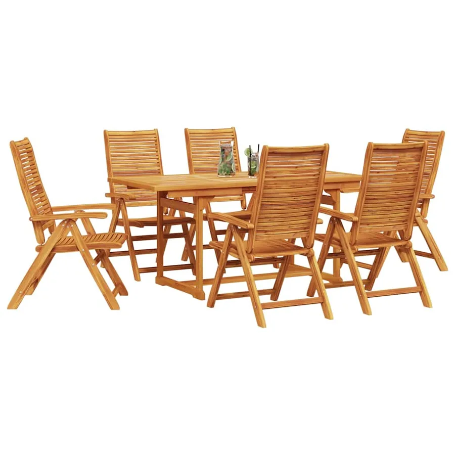 Ensemble de salle à manger pour jardin 7 pcs Marron - 3