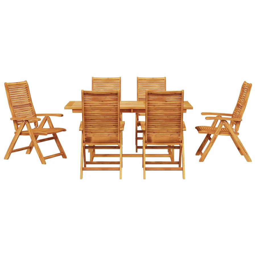 Ensemble de salle à manger pour jardin 7 pcs Marron - 7