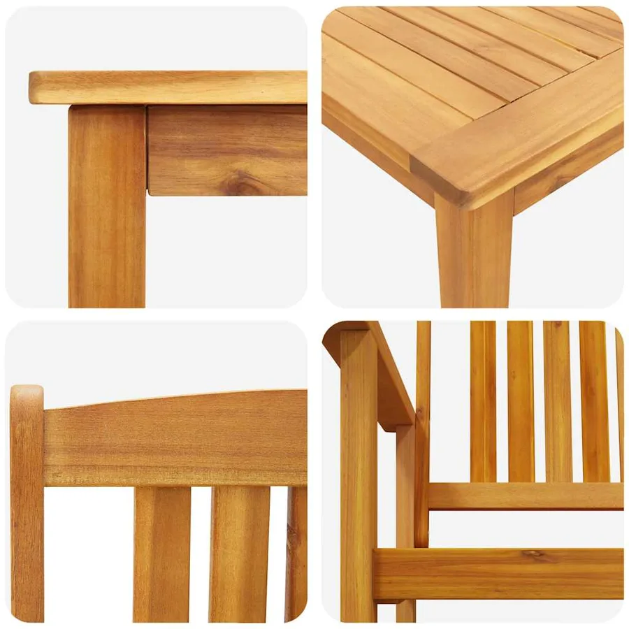 Ensemble de salle à manger pour jardin 9 pcs Marron - 11