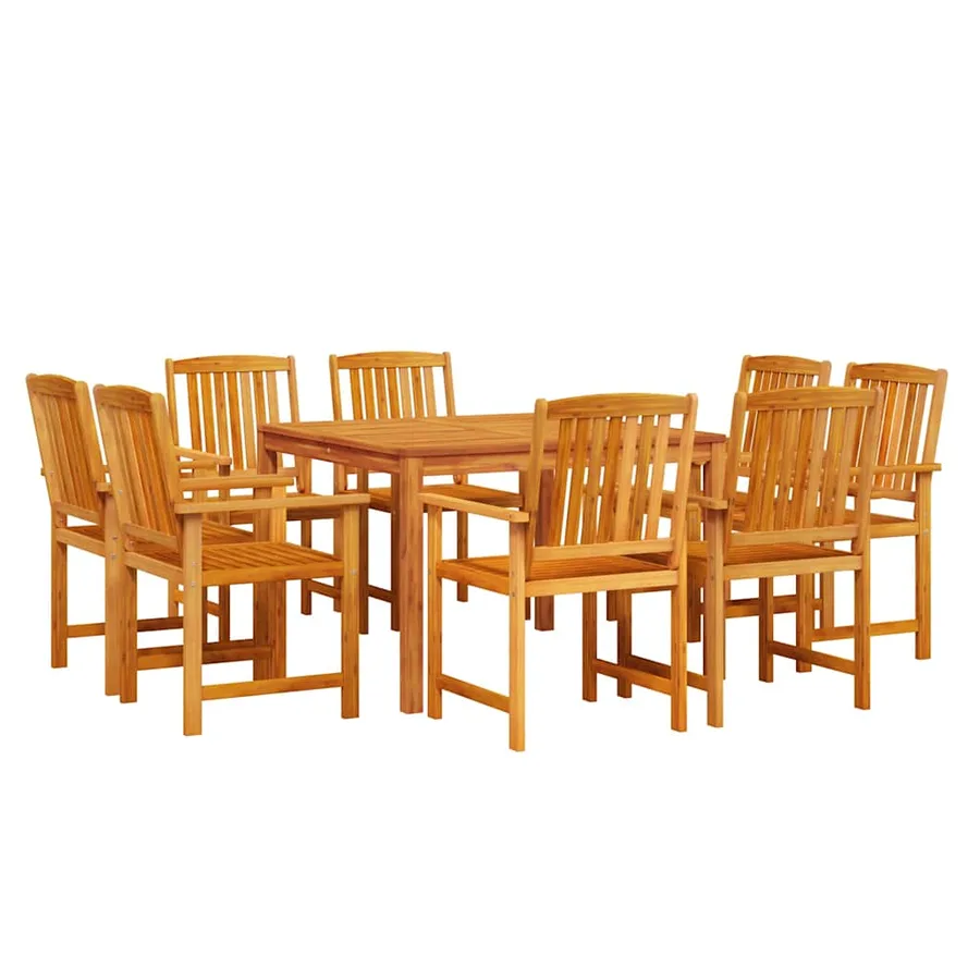 Ensemble de salle à manger pour jardin 9 pcs Marron - 2