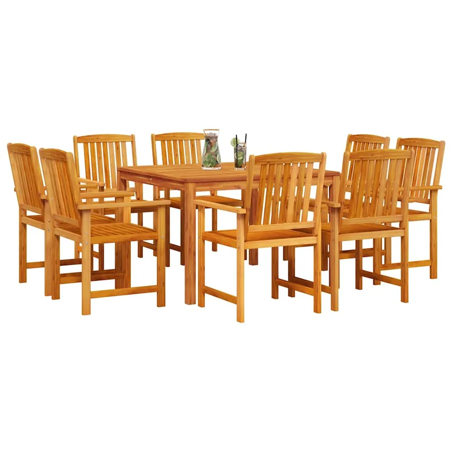 Ensemble de salle à manger pour jardin 9 pcs Marron - 3