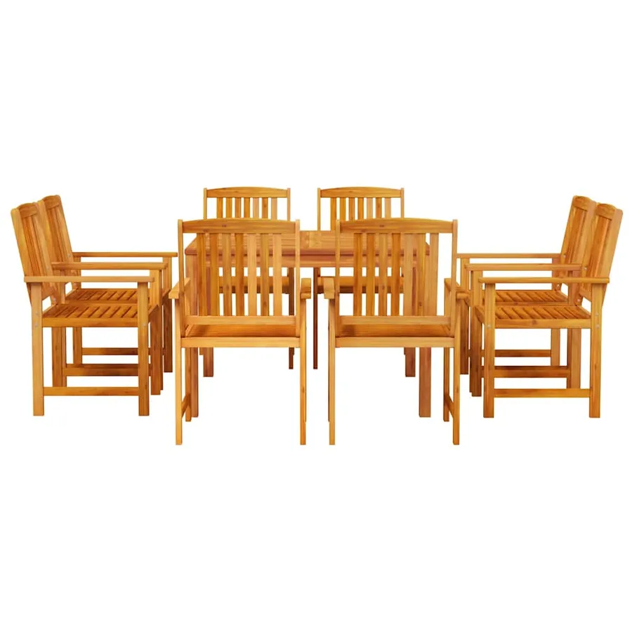 Ensemble de salle à manger pour jardin 9 pcs Marron - 7