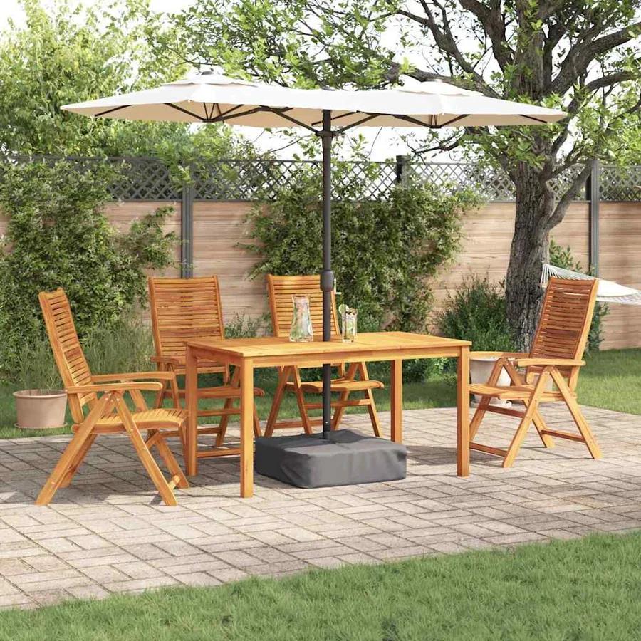 Ensemble de salle à manger pour jardin 5 pcs Marron - 4