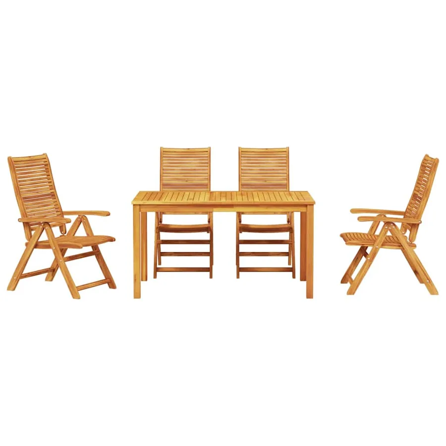 Ensemble de salle à manger pour jardin 5 pcs Marron - 7