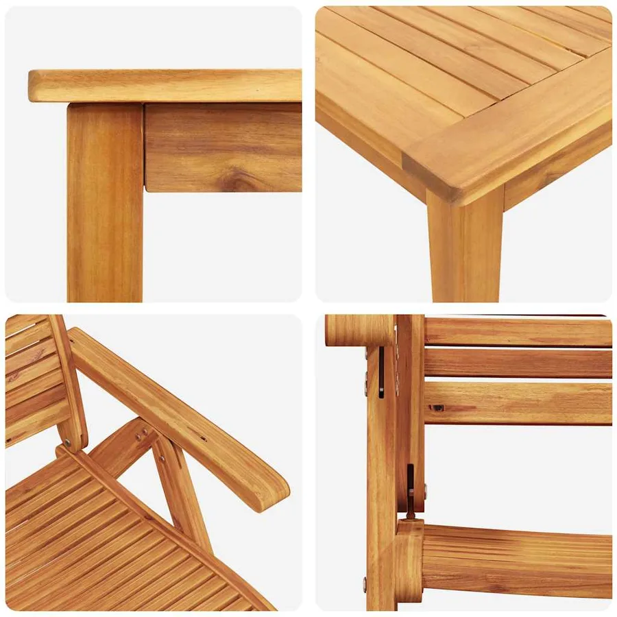 Ensemble de salle à manger pour jardin 3 pcs Marron - 11