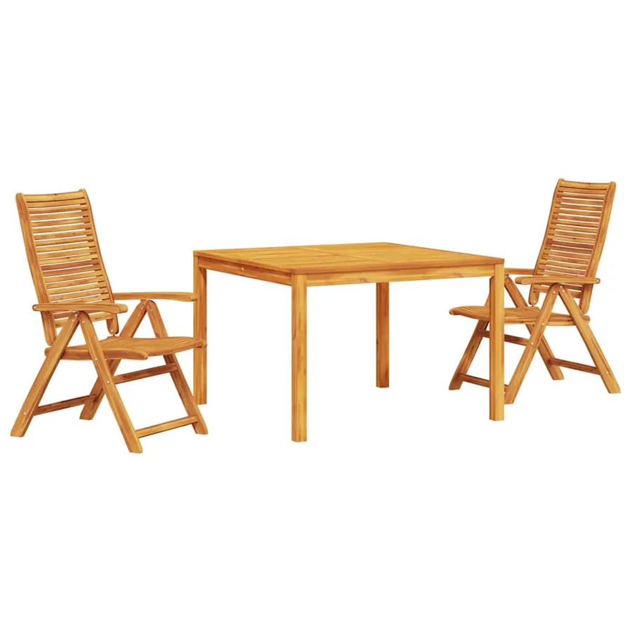 Ensemble de salle à manger pour jardin 3 pcs Marron - 2