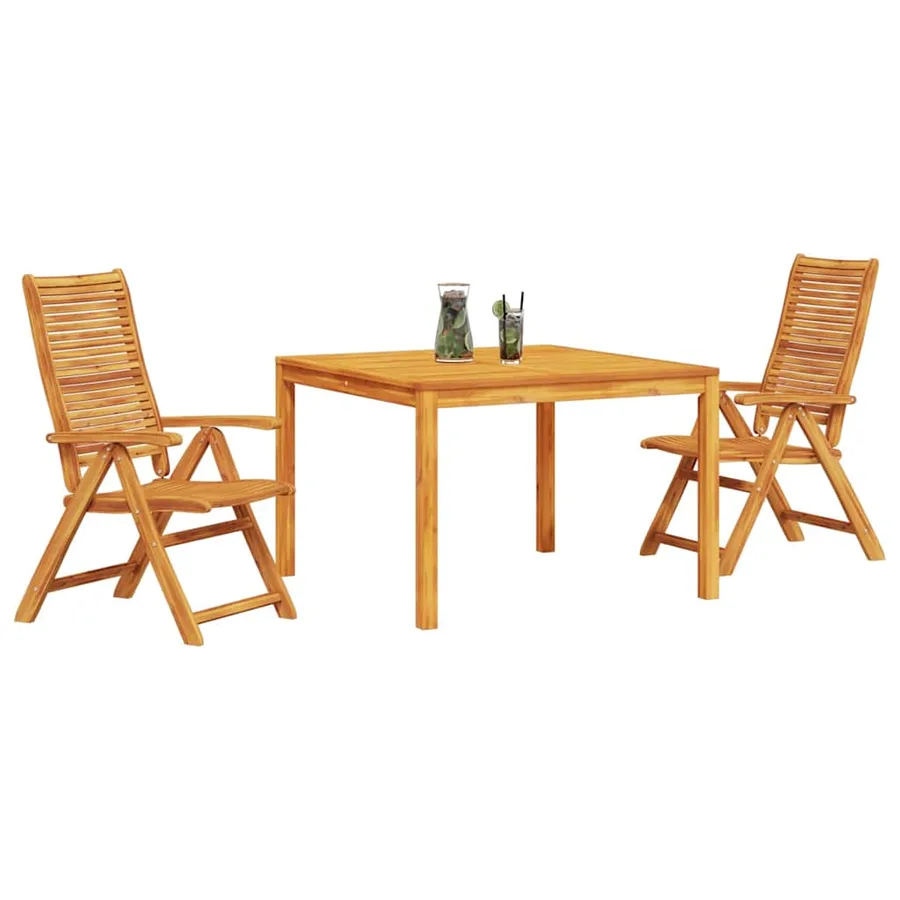Ensemble de salle à manger pour jardin 3 pcs Marron - 3