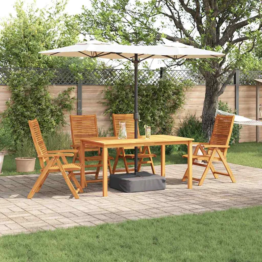 Ensemble de salle à manger pour jardin 5 pcs Marron