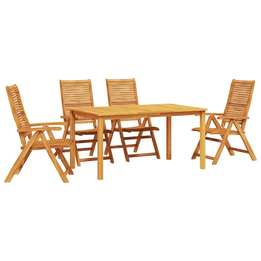 Ensemble de salle à manger pour jardin 5 pcs Marron - 2