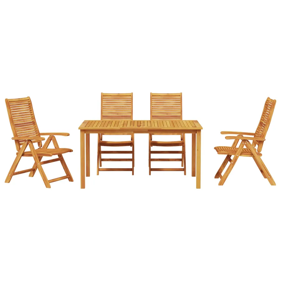 Ensemble de salle à manger pour jardin 5 pcs Marron - 7