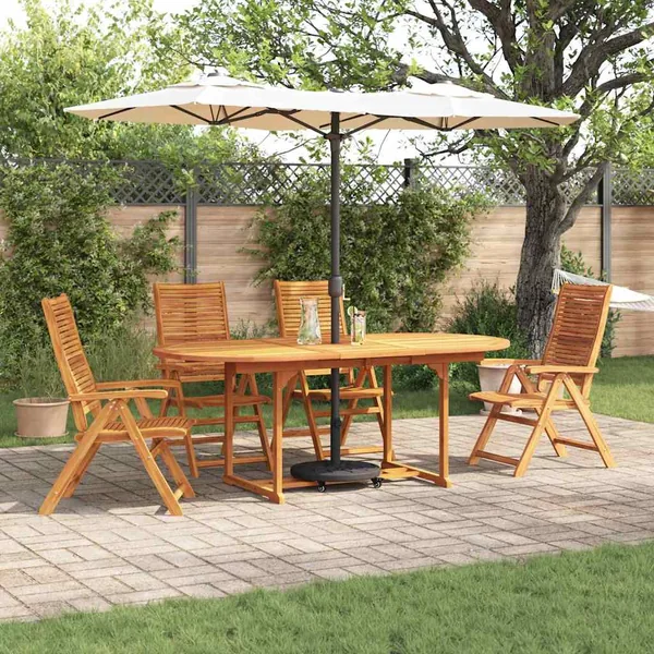 Ensemble de salle à manger pour jardin 5 pcs Marron