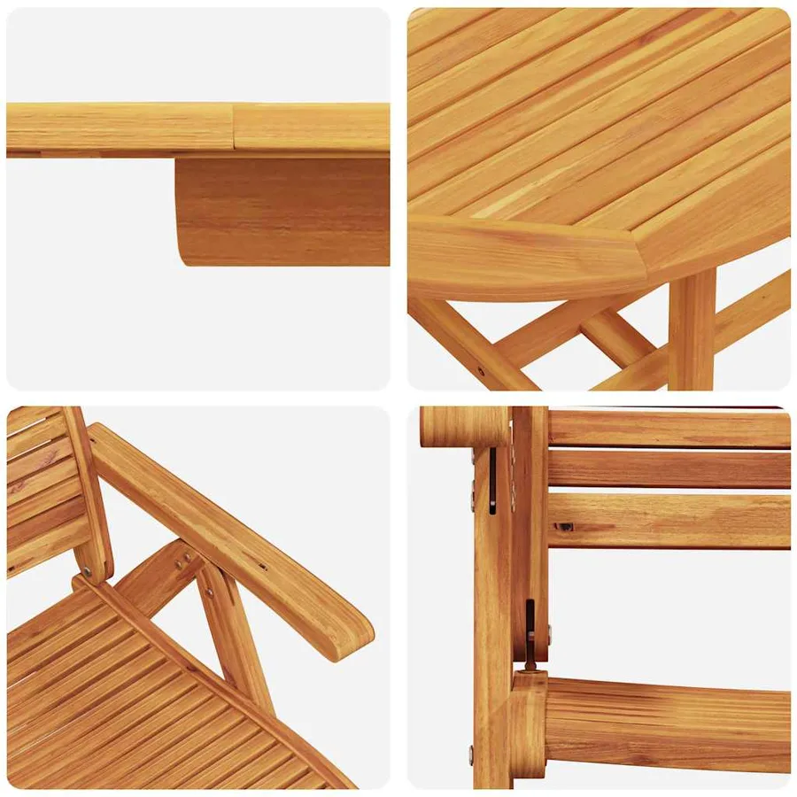 Ensemble de salle à manger pour jardin 5 pcs Marron - 11