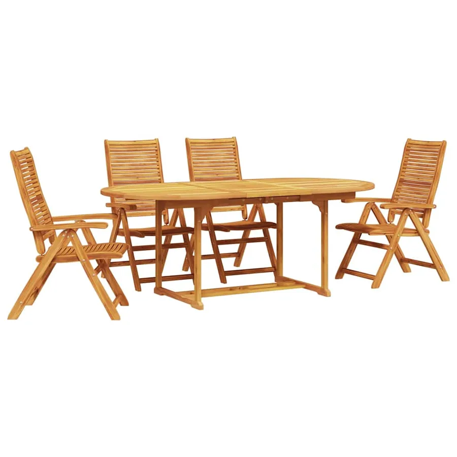 Ensemble de salle à manger pour jardin 5 pcs Marron - 2