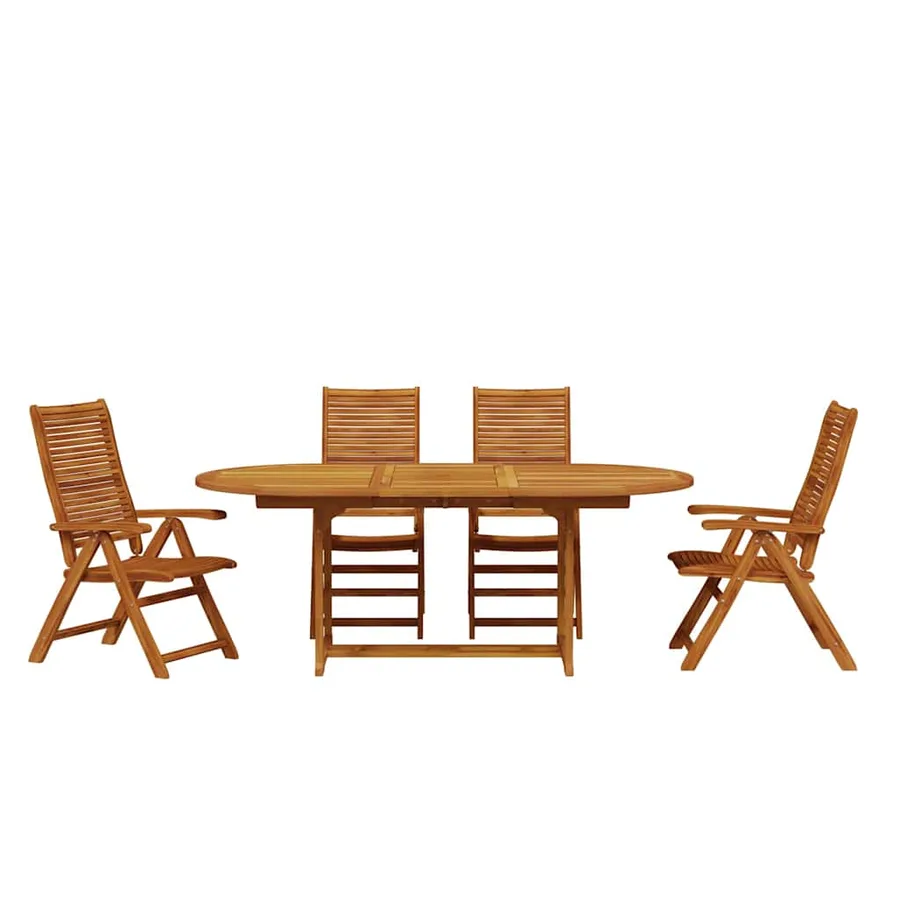 Ensemble de salle à manger pour jardin 5 pcs Marron - 7