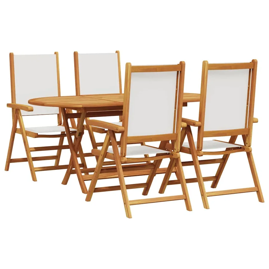 Ensemble de salle à manger pour jardin 5 pcs Blanc crème - 2