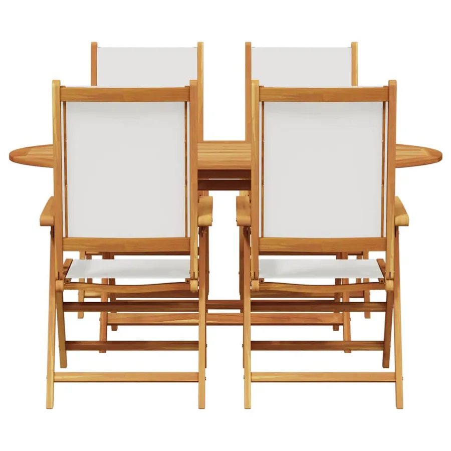 Ensemble de salle à manger pour jardin 5 pcs Blanc crème - 9