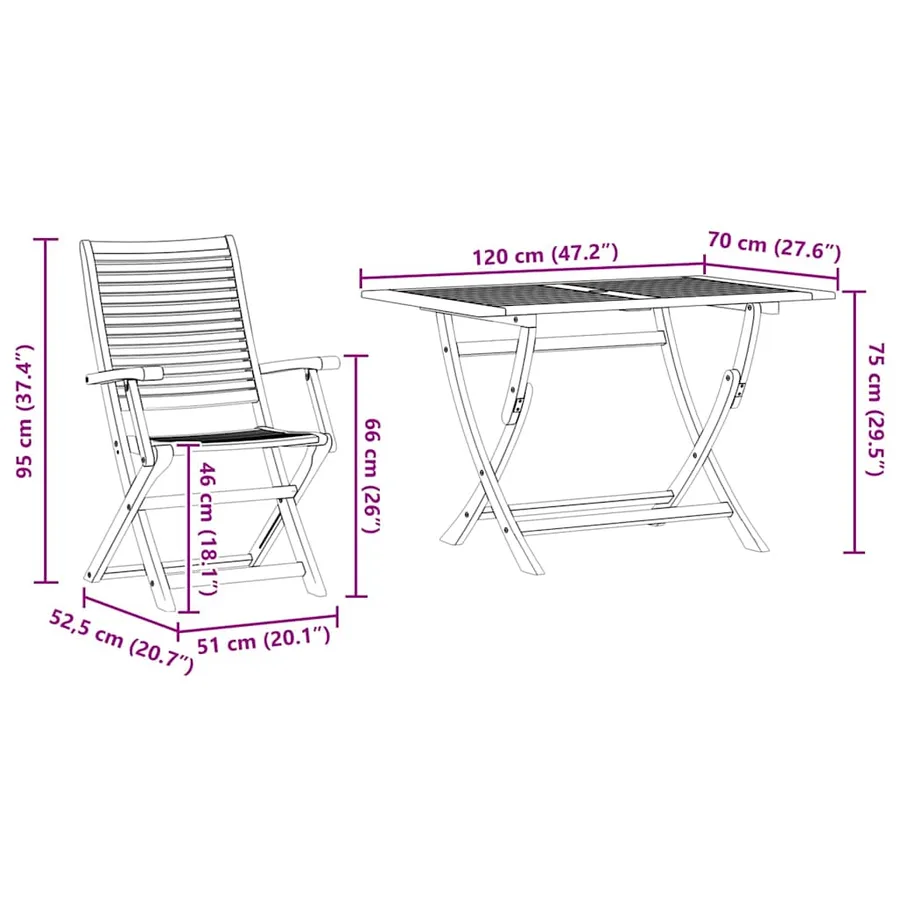 Ensemble de salle à manger pour jardin 5 pcs Marron - 12