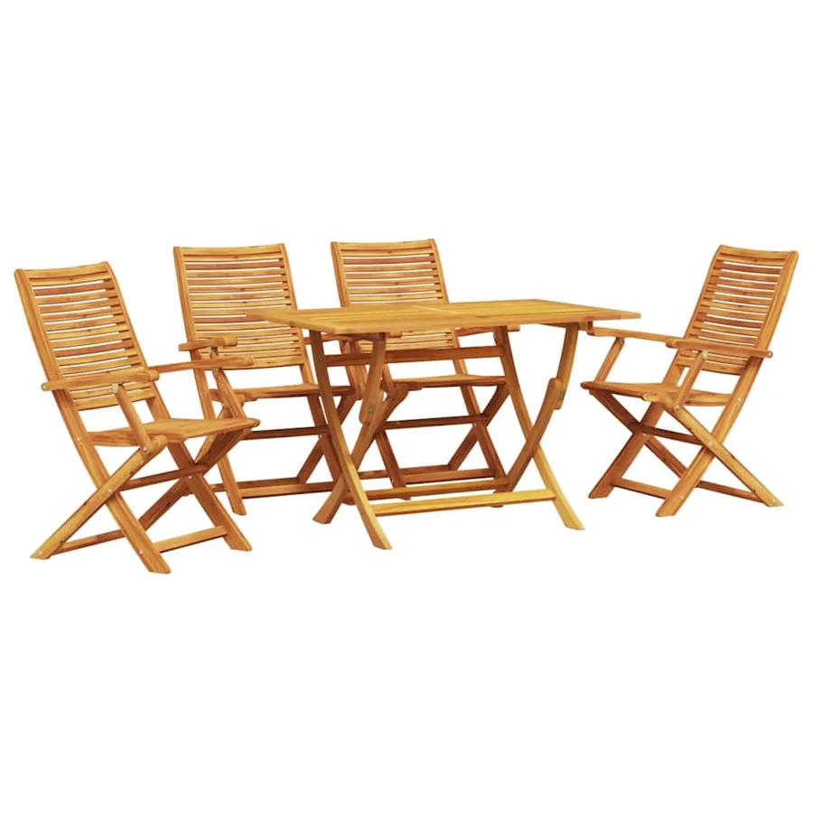Ensemble de salle à manger pour jardin 5 pcs Marron - 2