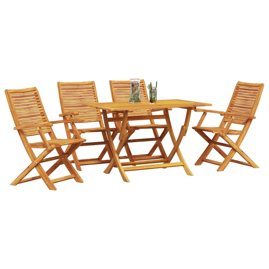 Ensemble de salle à manger pour jardin 5 pcs Marron - 3