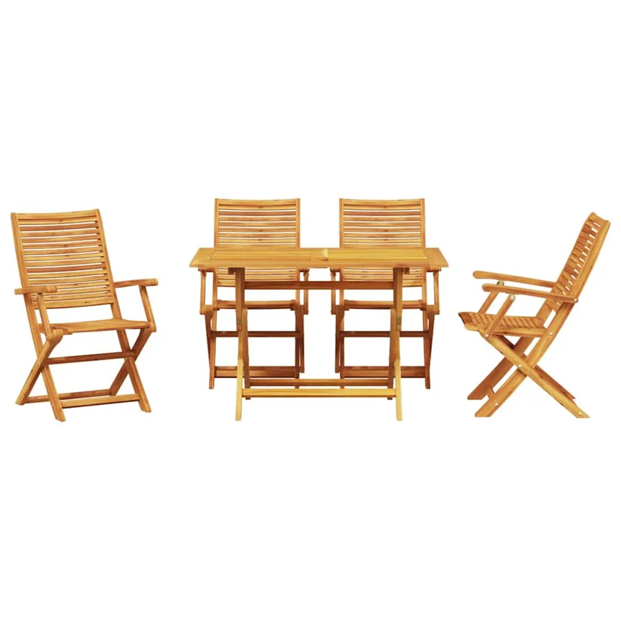 Ensemble de salle à manger pour jardin 5 pcs Marron - 6