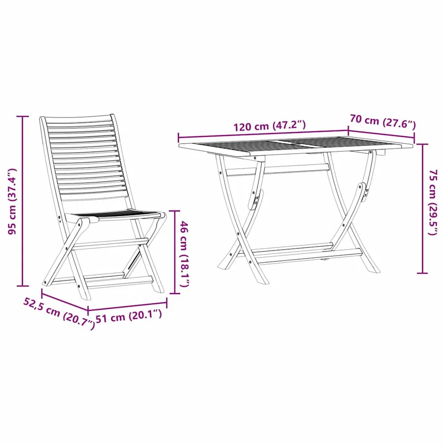 Ensemble de salle à manger pour jardin 5 pcs Marron - 13