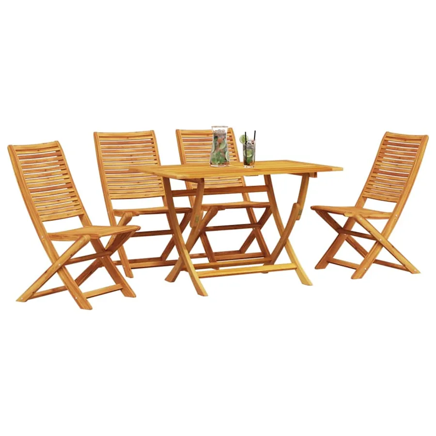 Ensemble de salle à manger pour jardin 5 pcs Marron - 3