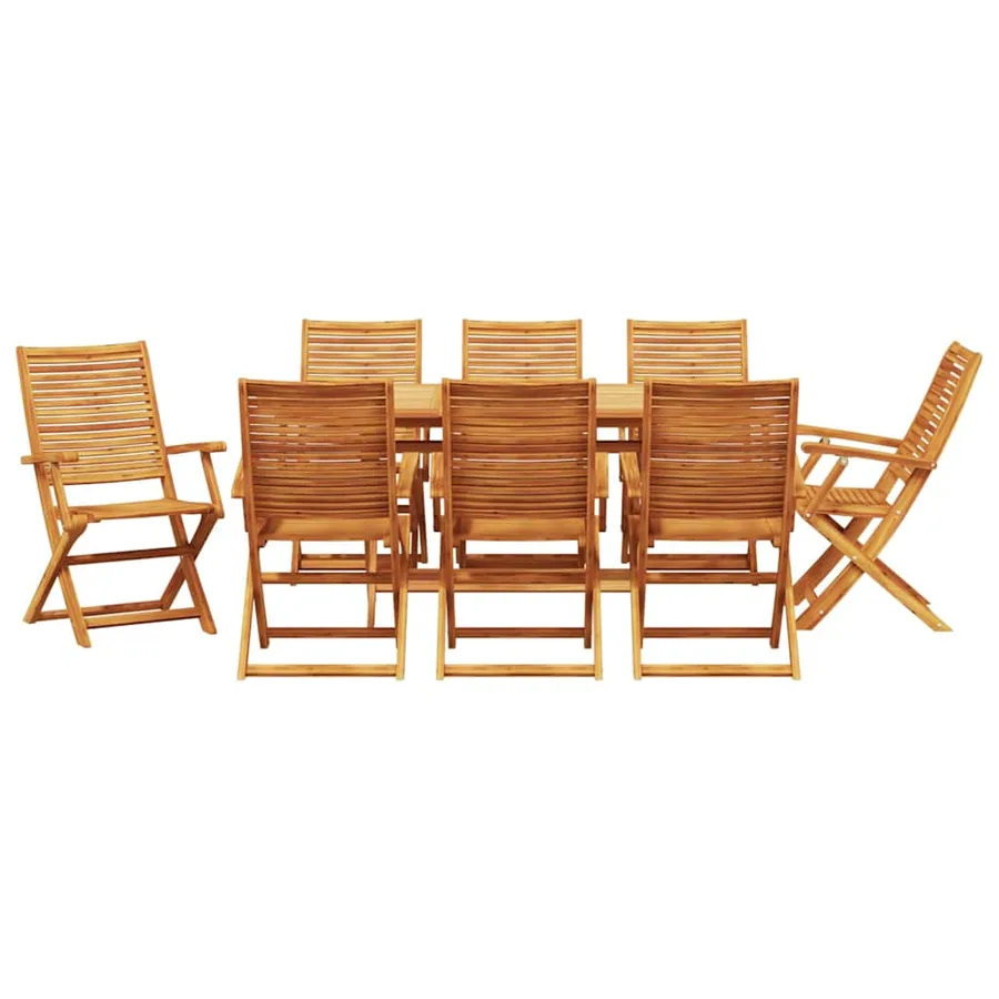 Ensemble de salle à manger pour jardin 9 pcs Marron - 7