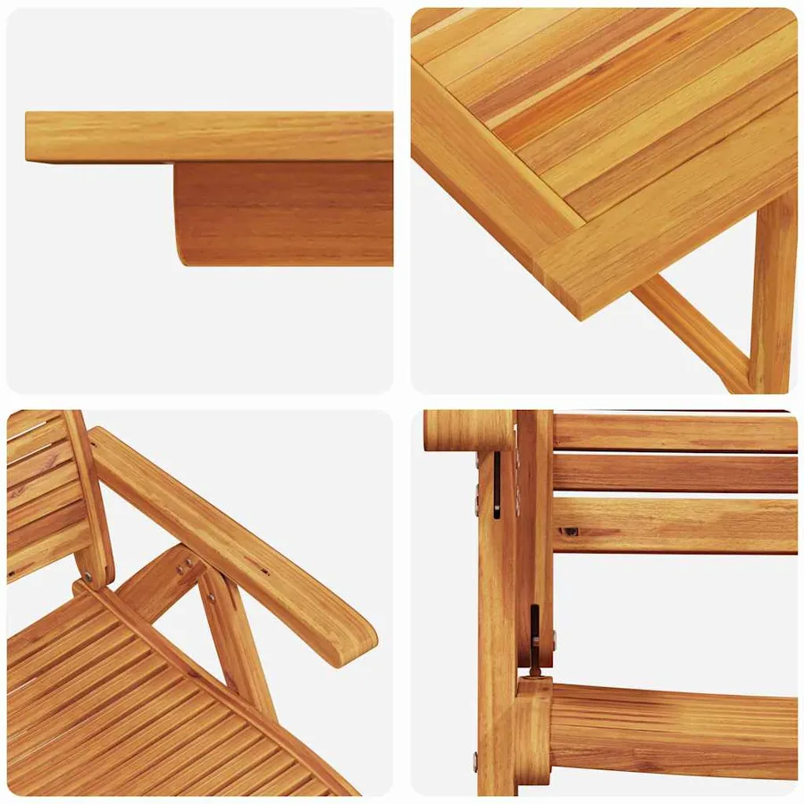 Ensemble de salle à manger pour jardin 5 pcs Marron - 11