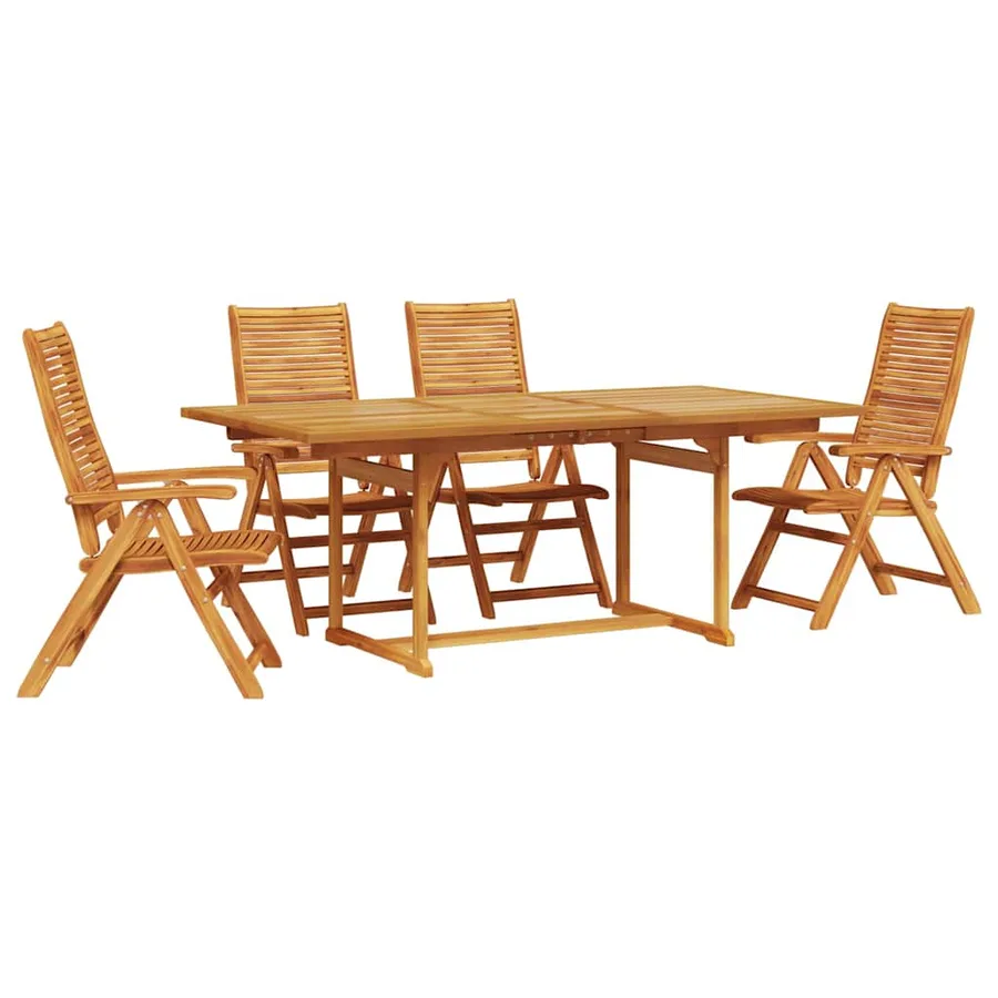 Ensemble de salle à manger pour jardin 5 pcs Marron - 2
